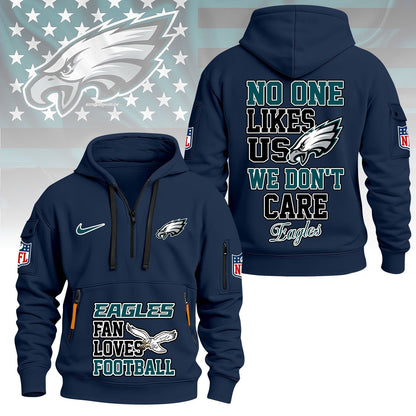 LIMITED EDITION - NEW CUSTOMIZED NFL02 PPE PHILADELPHIA EAGLES QUARTER ZIP HOODIE