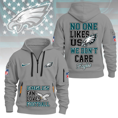 LIMITED EDITION - NEW CUSTOMIZED NFL02 PPE PHILADELPHIA EAGLES QUARTER ZIP HOODIE