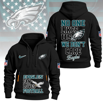 LIMITED EDITION - NEW CUSTOMIZED NFL02 PPE PHILADELPHIA EAGLES QUARTER ZIP HOODIE