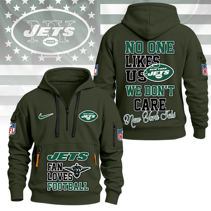 LIMITED EDITION - NEW CUSTOMIZED NFL25 NYJ NEW YORK JETS QUARTER ZIP HOODIE