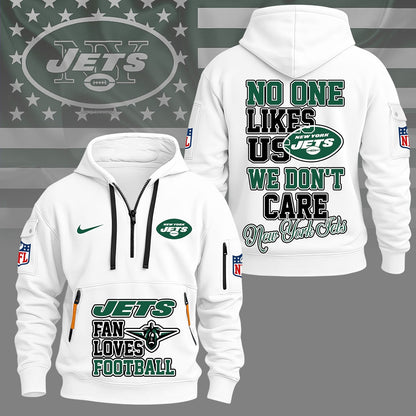 LIMITED EDITION - NEW CUSTOMIZED NFL25 NYJ NEW YORK JETS QUARTER ZIP HOODIE