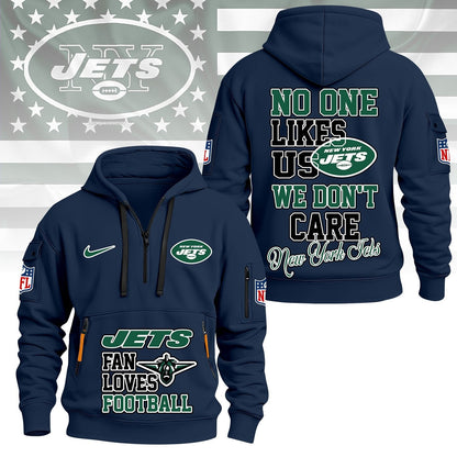 LIMITED EDITION - NEW CUSTOMIZED NFL25 NYJ NEW YORK JETS QUARTER ZIP HOODIE