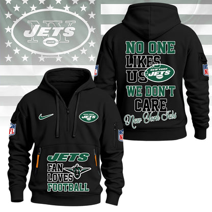 LIMITED EDITION - NEW CUSTOMIZED NFL25 NYJ NEW YORK JETS QUARTER ZIP HOODIE