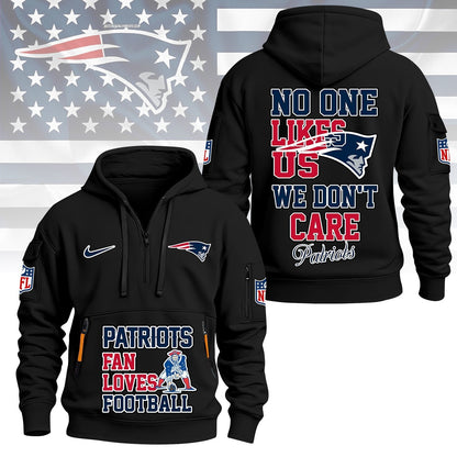 LIMITED EDITION - NEW CUSTOMIZED NFL27 NEP NEW ENGLAND PATRIOTS QUARTER ZIP HOODIE