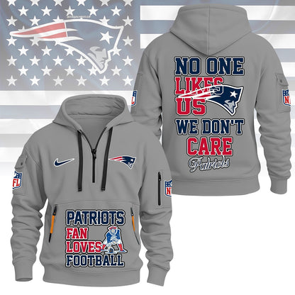 LIMITED EDITION - NEW CUSTOMIZED NFL27 NEP NEW ENGLAND PATRIOTS QUARTER ZIP HOODIE