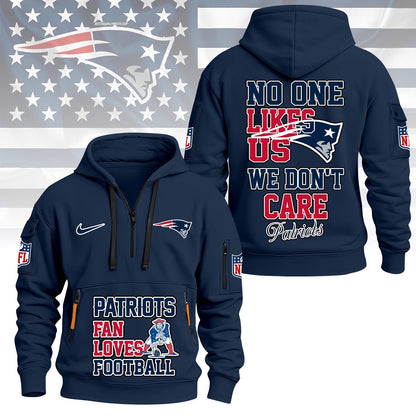 LIMITED EDITION - NEW CUSTOMIZED NFL27 NEP NEW ENGLAND PATRIOTS QUARTER ZIP HOODIE