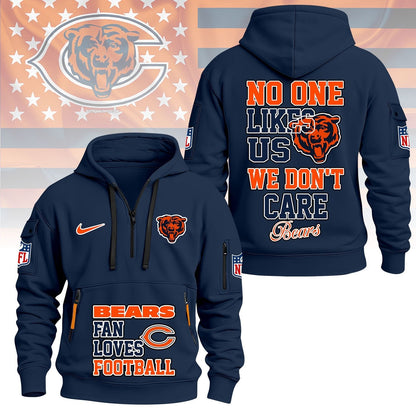 LIMITED EDITION - NEW CUSTOMIZED NFL26 CCB CHICAGO BEARS QUARTER ZIP HOODIE