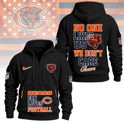 LIMITED EDITION - NEW CUSTOMIZED NFL26 CCB CHICAGO BEARS QUARTER ZIP HOODIE