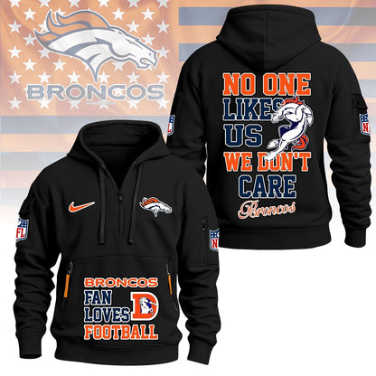 LIMITED EDITION - NEW CUSTOMIZED NFL13 DVB DENVER BRONCOS QUARTER ZIP HOODIE
