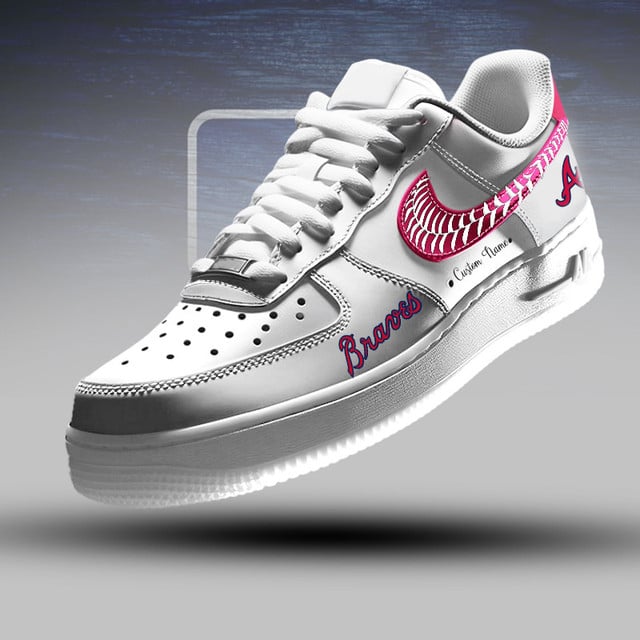 LIMITED EDITION - NEW CUSTOMIZED MLB09 ABS ATLANTA BRAVES AF1 SNEAKERS