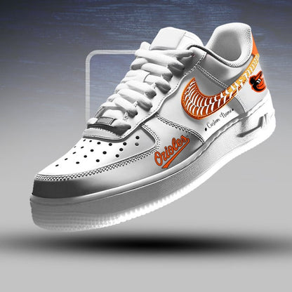 LIMITED EDITION - NEW CUSTOMIZED MLB25 BOS BALTIMORE ORIOLES AF1 SNEAKERS