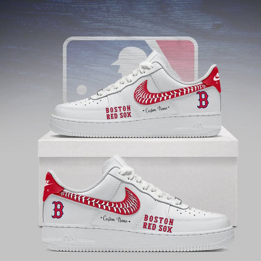 LIMITED EDITION - NEW CUSTOMIZED MLB03 BRS BOSTON RED SOX AF1 SNEAKERS