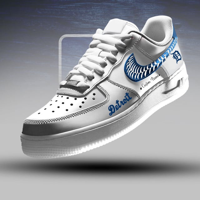 LIMITED EDITION - NEW CUSTOMIZED MLB16 DTS DETROIT TIGERS AF1 SNEAKERS