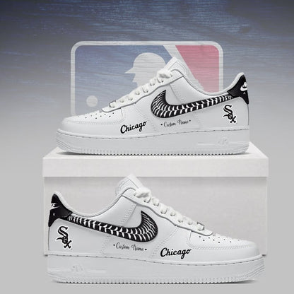 LIMITED EDITION - NEW CUSTOMIZED MLB26 CWS CHICAGO WHITE SOX AF1 SNEAKERS