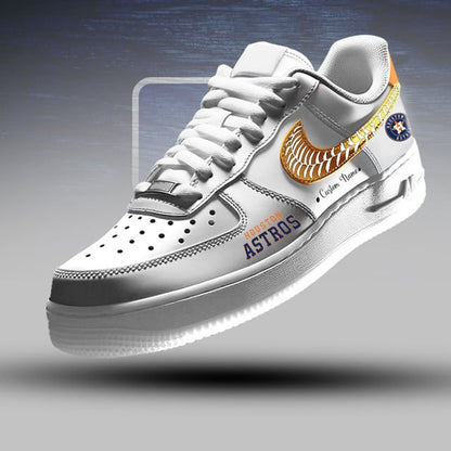 LIMITED EDITION - NEW CUSTOMIZED MLB10 HAS HOUSTON ASTROS AF1 SNEAKERS