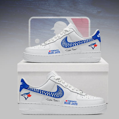 LIMITED EDITION - NEW CUSTOMIZED MLB12 TBJ TORONTO BLUE JAYS AF1 SNEAKERS