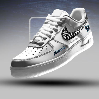 LIMITED EDITION - NEW CUSTOMIZED MLB20 MMS MIAMI MARLINS AF1 SNEAKERS