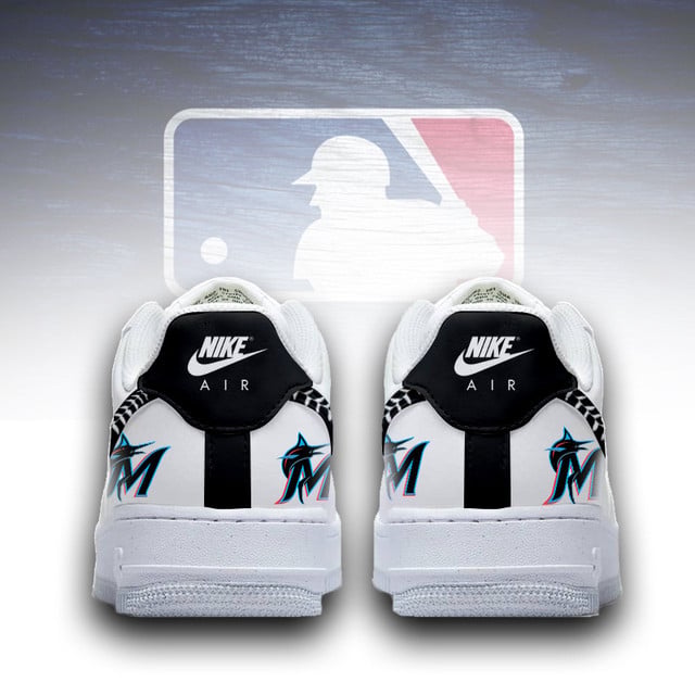 LIMITED EDITION - NEW CUSTOMIZED MLB20 MMS MIAMI MARLINS AF1 SNEAKERS