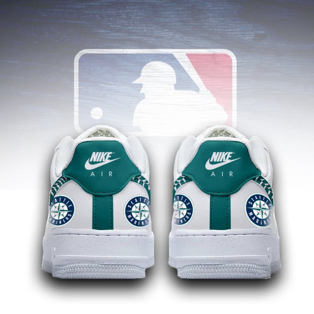 LIMITED EDITION - NEW CUSTOMIZED MLB14 SMS SEATTLE MARINERS AF1 SNEAKERS