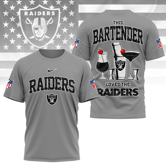 LIMITED EDITION - NEW CUSTOMIZED NFL07 LVR LAS VEGAS RAIDERS BARTENDER FAN 3D SHIRT