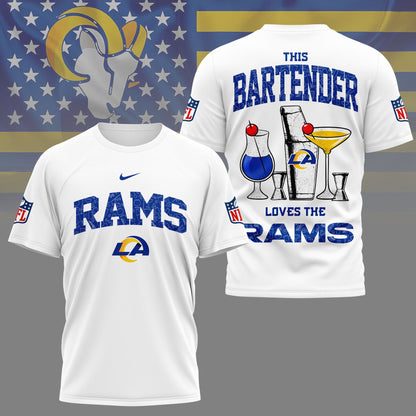 LIMITED EDITION - NEW CUSTOMIZED NFL22 LAR LOS ANGELES RAMS BARTENDER FAN 3D SHIRT