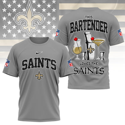 LIMITED EDITION - NEW CUSTOMIZED NFL24 NOS NEW ORLEANS SAINTS BARTENDER FAN 3D SHIRT