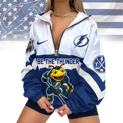 LIMITED EDITION - NEW CUSTOMIZED NHL12 TPL TAMPA BAY LIGHTNING V-NECK ZIPPER SWEATSHIRT JACKET