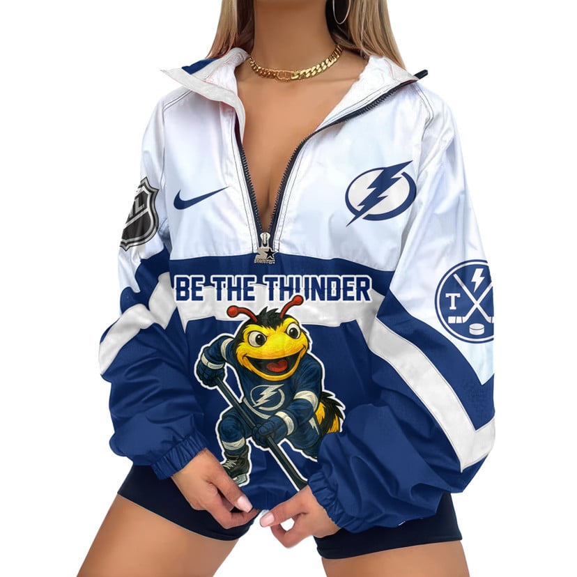 LIMITED EDITION - NEW CUSTOMIZED NHL12 TPL TAMPA BAY LIGHTNING V-NECK ZIPPER SWEATSHIRT JACKET