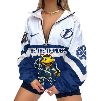 LIMITED EDITION - NEW CUSTOMIZED NHL12 TPL TAMPA BAY LIGHTNING V-NECK ZIPPER SWEATSHIRT JACKET