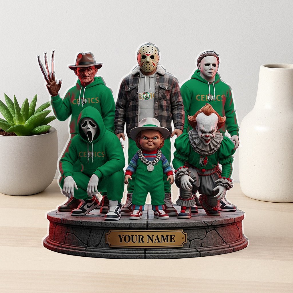 LIMITED EDITION - NEW CUSTOMIZED NBA03 BC BOSTON CELTICS HORROR MOVIE ACRYLIC PLAQUE