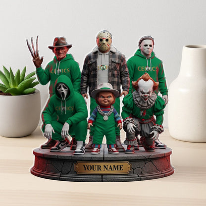LIMITED EDITION - NEW CUSTOMIZED NBA03 BC BOSTON CELTICS HORROR MOVIE ACRYLIC PLAQUE