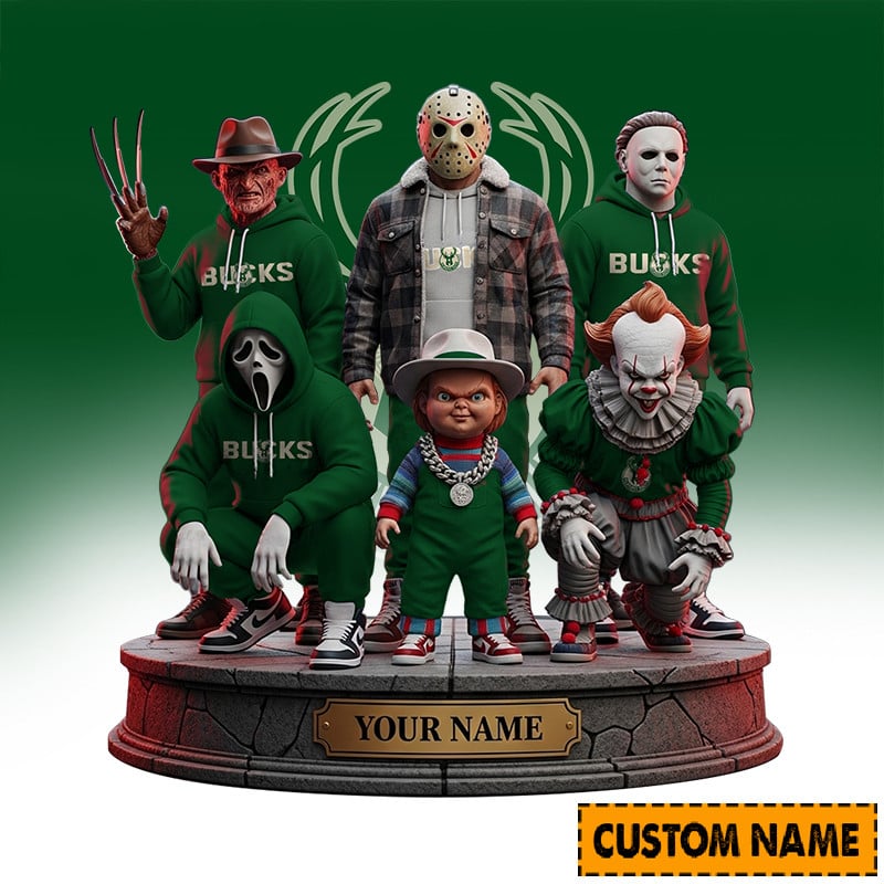 LIMITED EDITION - NEW CUSTOMIZED NBA11 MB MILWAUKEE BUCKS HORROR MOVIE ACRYLIC PLAQUE