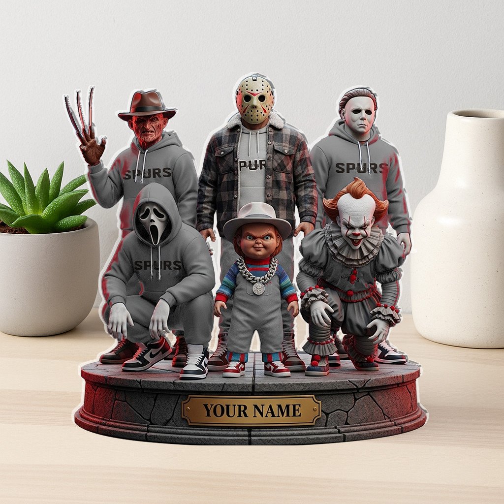 LIMITED EDITION - NEW CUSTOMIZED NBA23 SA SAN ANTONIO SPURS HORROR MOVIE ACRYLIC PLAQUE