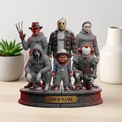 LIMITED EDITION - NEW CUSTOMIZED NBA23 SA SAN ANTONIO SPURS HORROR MOVIE ACRYLIC PLAQUE