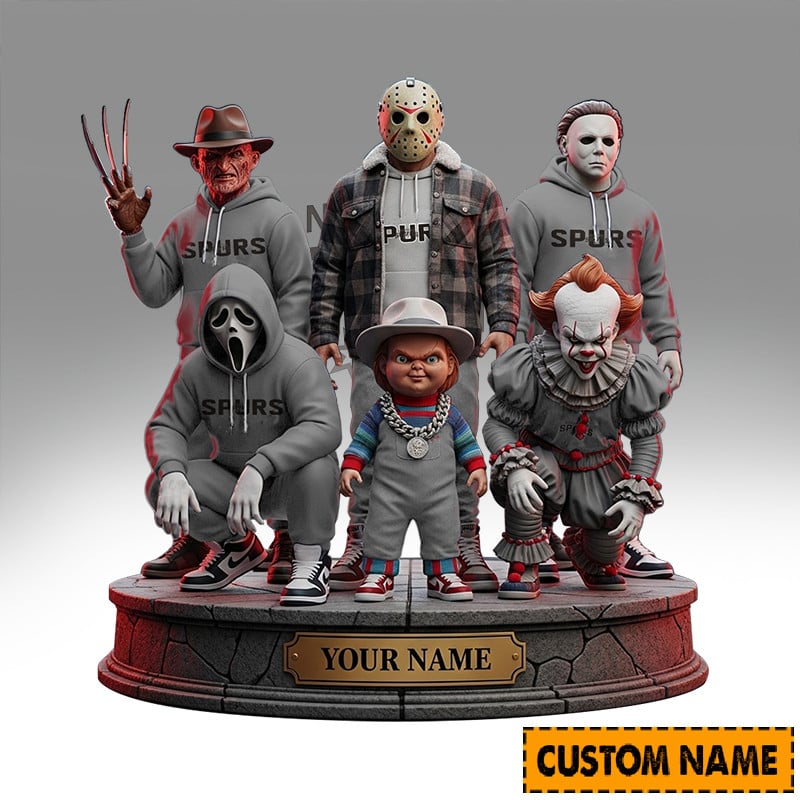 LIMITED EDITION - NEW CUSTOMIZED NBA23 SA SAN ANTONIO SPURS HORROR MOVIE ACRYLIC PLAQUE