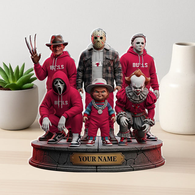 LIMITED EDITION - NEW CUSTOMIZED NBA19 CB CHICAGO BULLS HORROR MOVIE ACRYLIC PLAQUE
