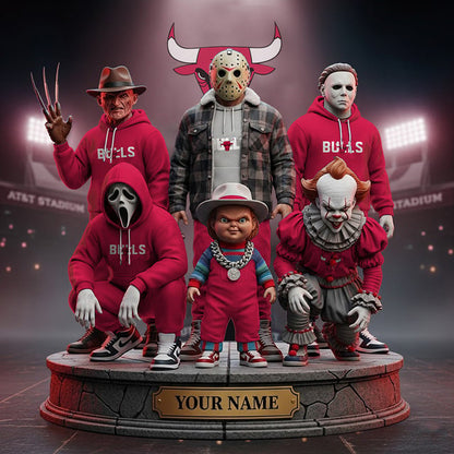 LIMITED EDITION - NEW CUSTOMIZED NBA19 CB CHICAGO BULLS HORROR MOVIE ACRYLIC PLAQUE