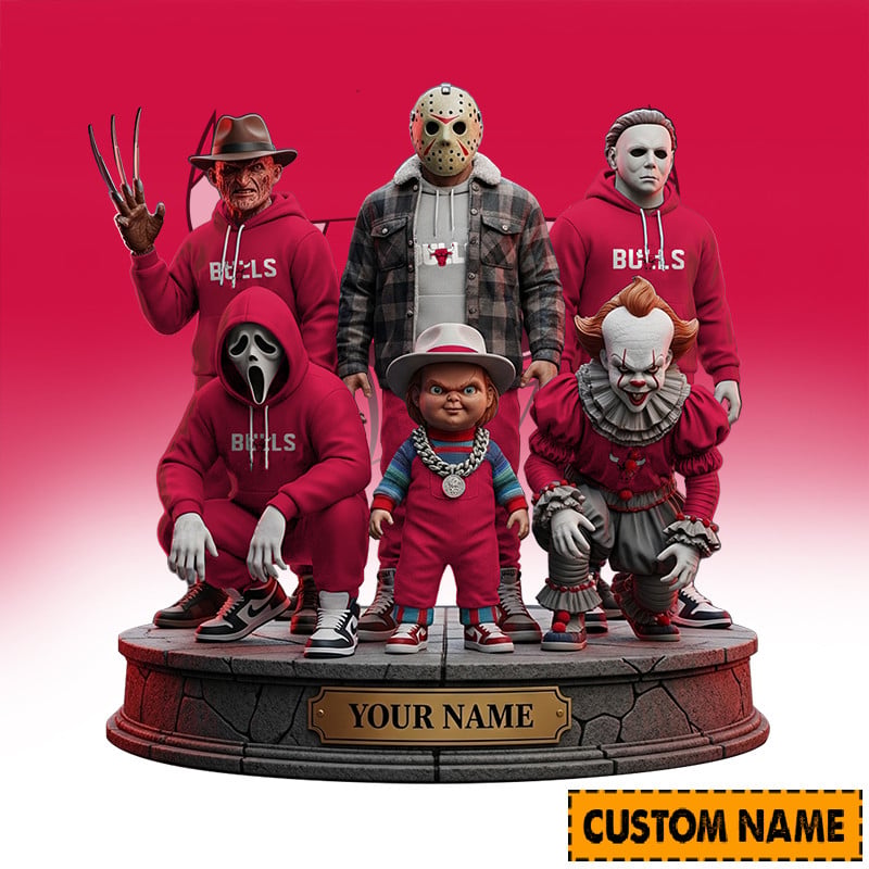 LIMITED EDITION - NEW CUSTOMIZED NBA19 CB CHICAGO BULLS HORROR MOVIE ACRYLIC PLAQUE