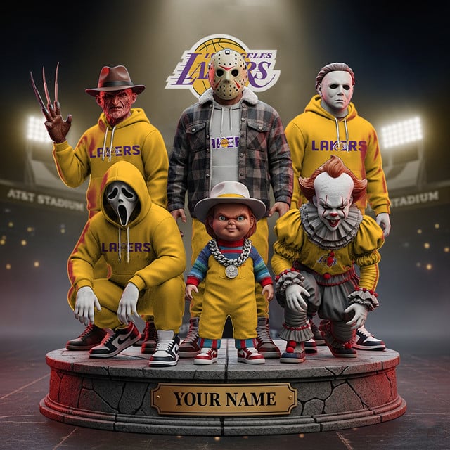 LIMITED EDITION - NEW CUSTOMIZED NBA09 LL LOS ANGELES LAKERS HORROR MOVIE ACRYLIC PLAQUE