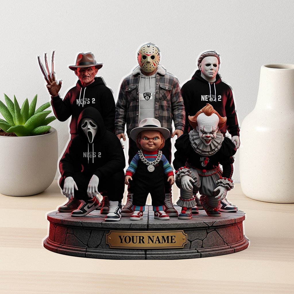 LIMITED EDITION - NEW CUSTOMIZED NBA25 BN BROOKLYN NETS HORROR MOVIE ACRYLIC PLAQUE