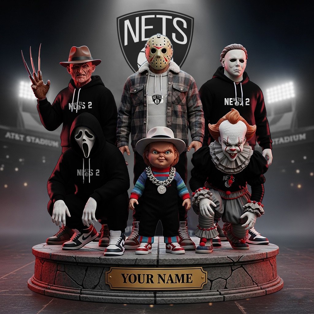 LIMITED EDITION - NEW CUSTOMIZED NBA25 BN BROOKLYN NETS HORROR MOVIE ACRYLIC PLAQUE