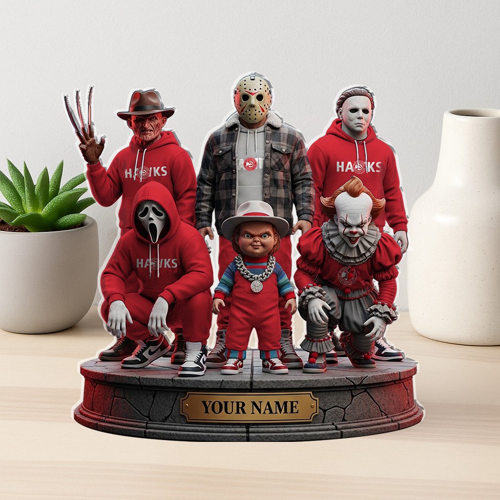 LIMITED EDITION - NEW CUSTOMIZED NBA17 AH ATLANTA HAWKS HORROR MOVIE ACRYLIC PLAQUE
