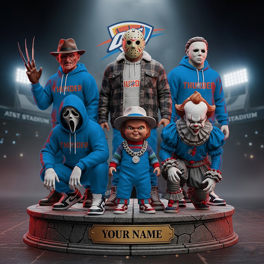 LIMITED EDITION - NEW CUSTOMIZED NBA01 OC OKLAHOMA CITY THUNDER HORROR MOVIE ACRYLIC PLAQUE