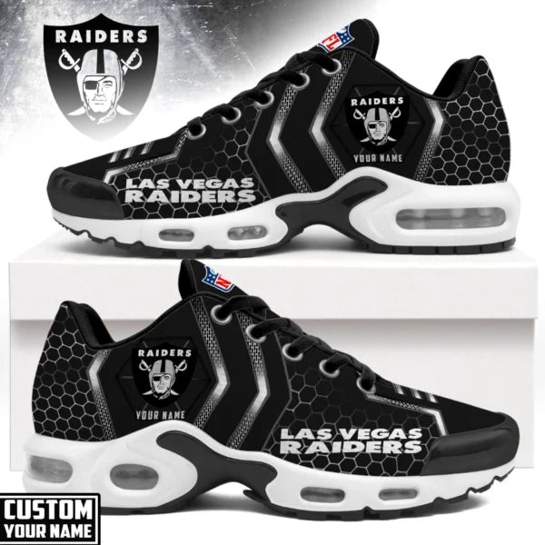 LIMITED EDITION - NEW CUSTOMIZED NFL07 LVR LAS VEGAS RAIDERS UNISEX AIR MAX PLUS SNEAKERS
