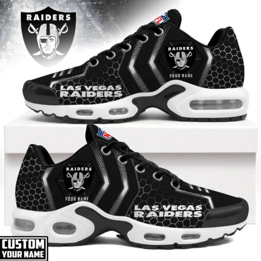 LIMITED EDITION - NEW CUSTOMIZED NFL07 LVR LAS VEGAS RAIDERS UNISEX AIR MAX PLUS SNEAKERS