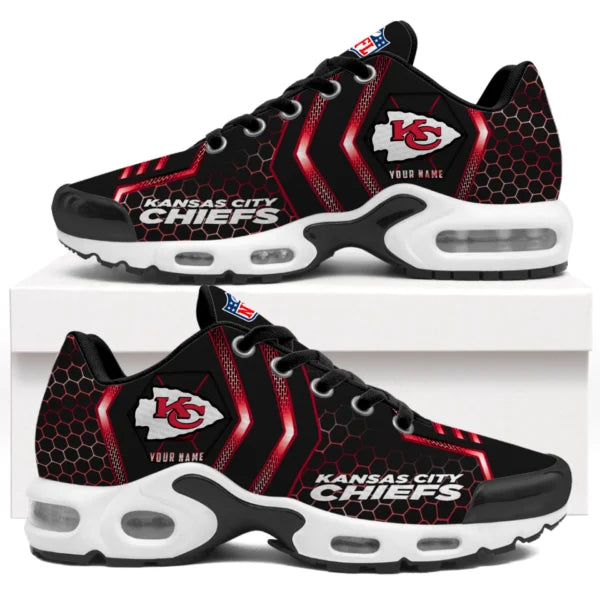 LIMITED EDITION - NEW CUSTOMIZED NFL01 KCC KANSAS CITY CHIEFS UNISEX AIR MAX PLUS SNEAKERS