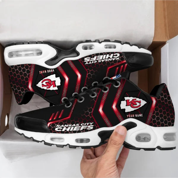 LIMITED EDITION - NEW CUSTOMIZED NFL01 KCC KANSAS CITY CHIEFS UNISEX AIR MAX PLUS SNEAKERS