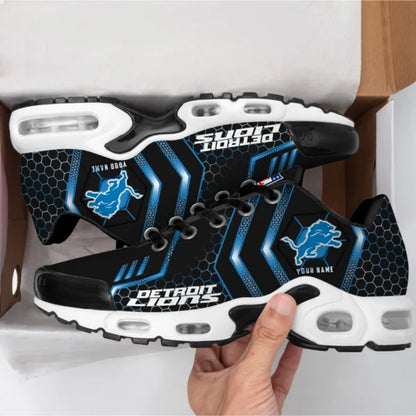 LIMITED EDITION - NEW CUSTOMIZED NFL04 DTL DETROIT LIONS UNISEX AIR MAX PLUS SNEAKERS