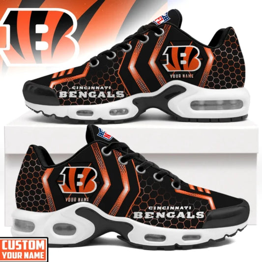 LIMITED EDITION - NEW CUSTOMIZED NFL16 CCB CINCINNATI BENGALS UNISEX AIR MAX PLUS SNEAKERS