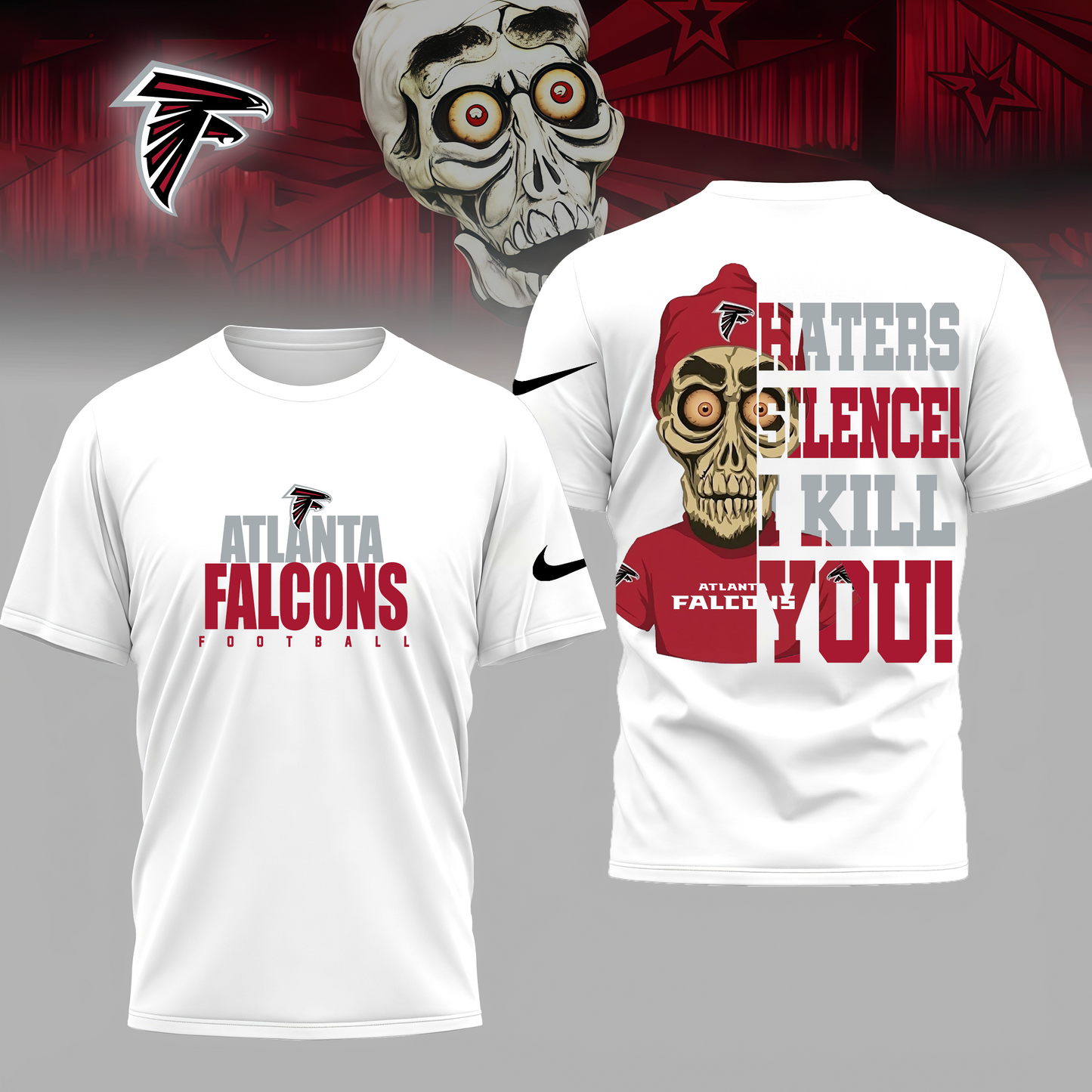 LIMITED EDITION - NEW CUSTOMIZED NFL18 ATF ATLANTA FALCONS HATERS SILENCE I KILL YOU SHIRT
